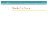 Sindhu’s Diary Sindhu’s Diary